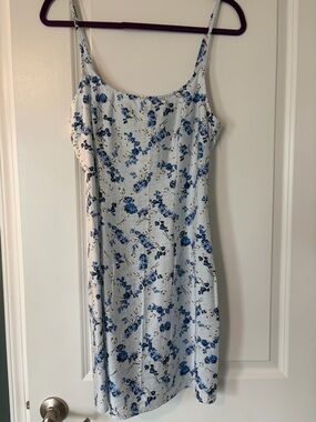 a new day White Slip Dress with Blue Floral Print